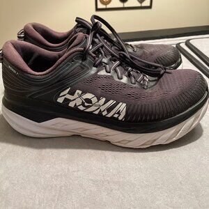 Women's Size 9 - Hoka One One Bondi 7 Wide Black - 1110531-BWHT Running Shoes